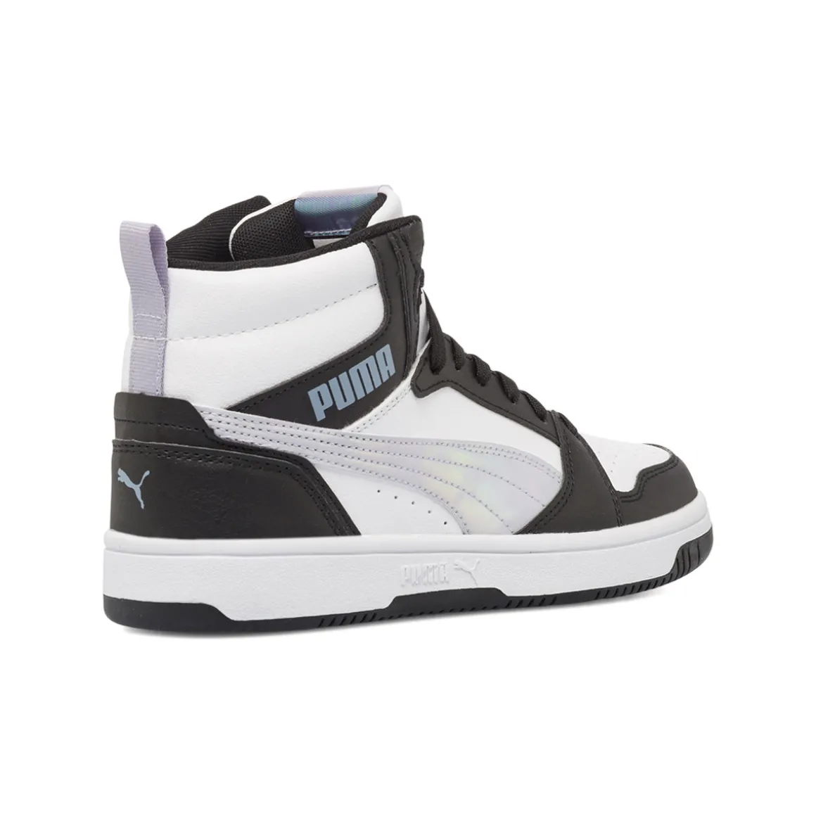 Sneakers alte bicolore bianco e nero da Ragazza Puma Rebound V6