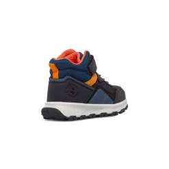 Sneakers alte blu da Bambino con strappo e inserti arancioni Navigare