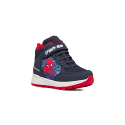 Sneakers alte blu da bambino con stampa Spiderman