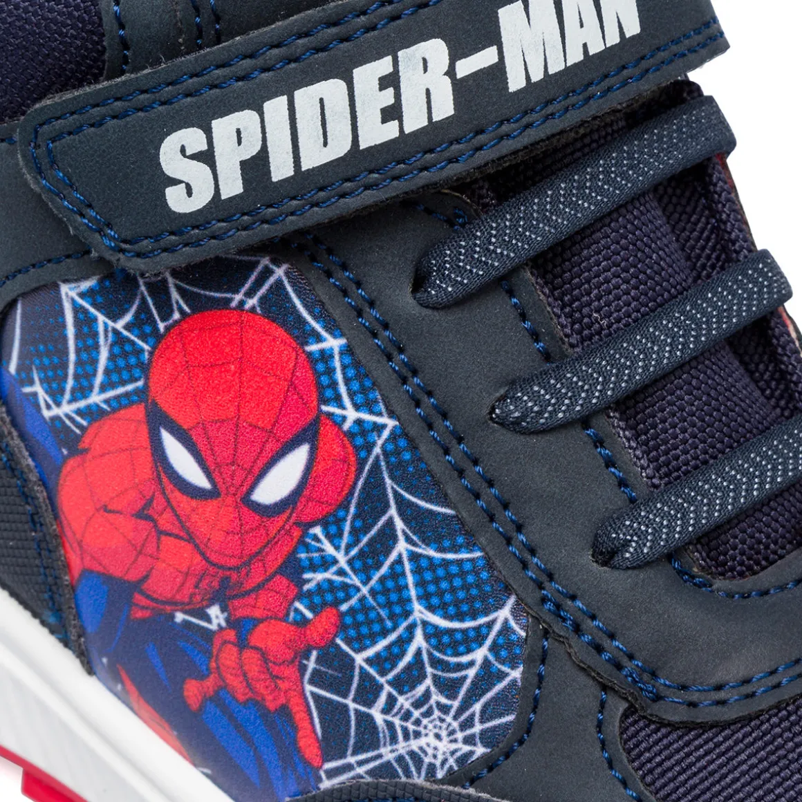 Sneakers alte blu da bambino con stampa Spiderman