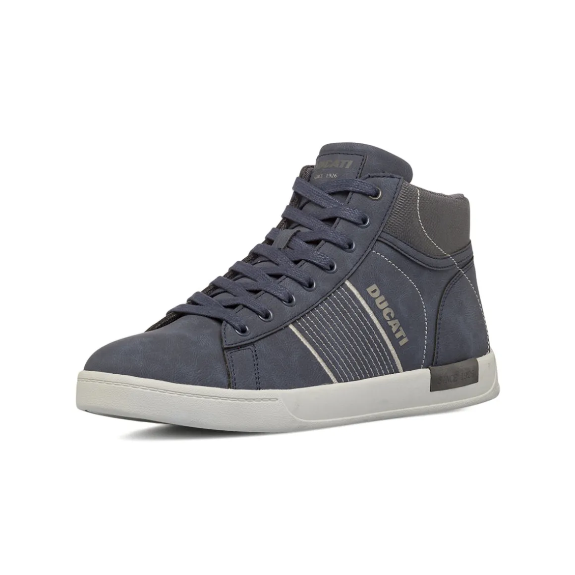 Sneakers alte blu da Uomo con banda laterale Ducati