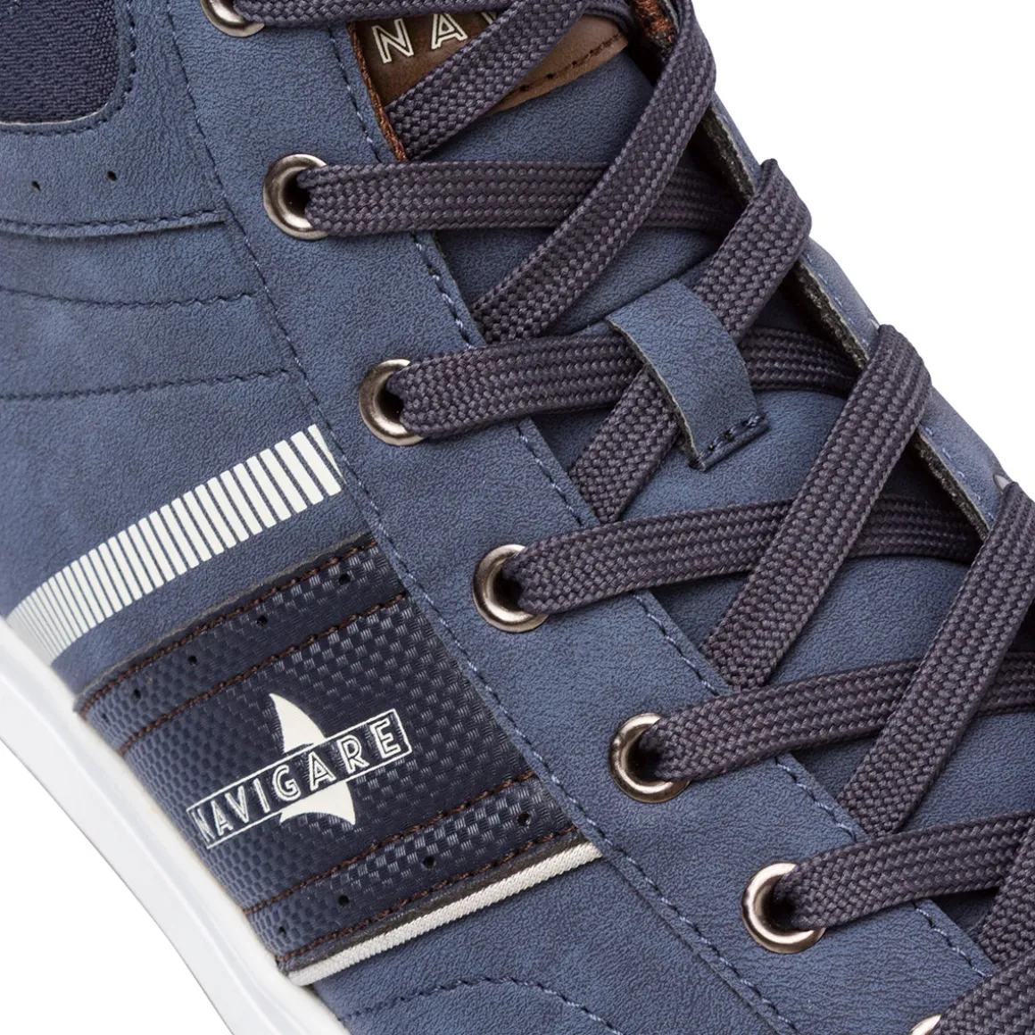 Sneakers alte blu da Uomo con logo laterale Navigare