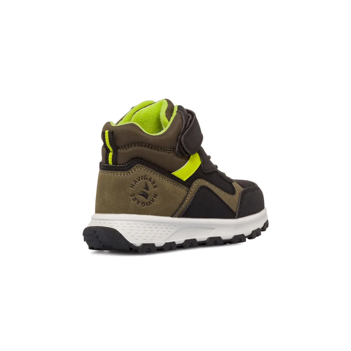 Sneakers alte blu e khaki da Bambino con strappo Navigare