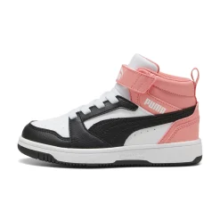 Sneakers Alte da Bambina e Ragazza Bianche con dettagli rosa Puma Rebound V6 Mid