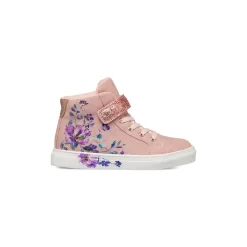 Sneakers alte da bambina rosa con dettagli fiori Le Scarpe di Alice