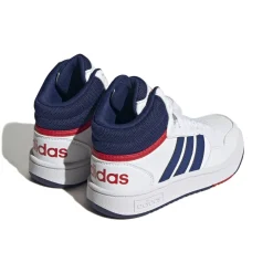Sneakers alte da bambino bianche con logo adidas Hoops 3.0