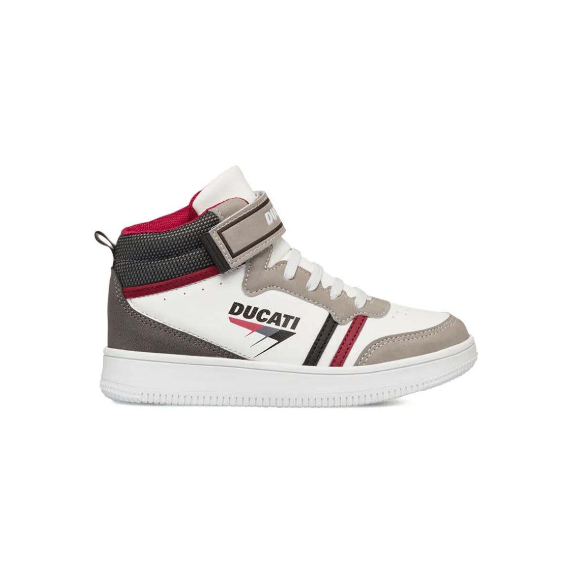 Sneakers alte da bambino bianche e beige Ducati