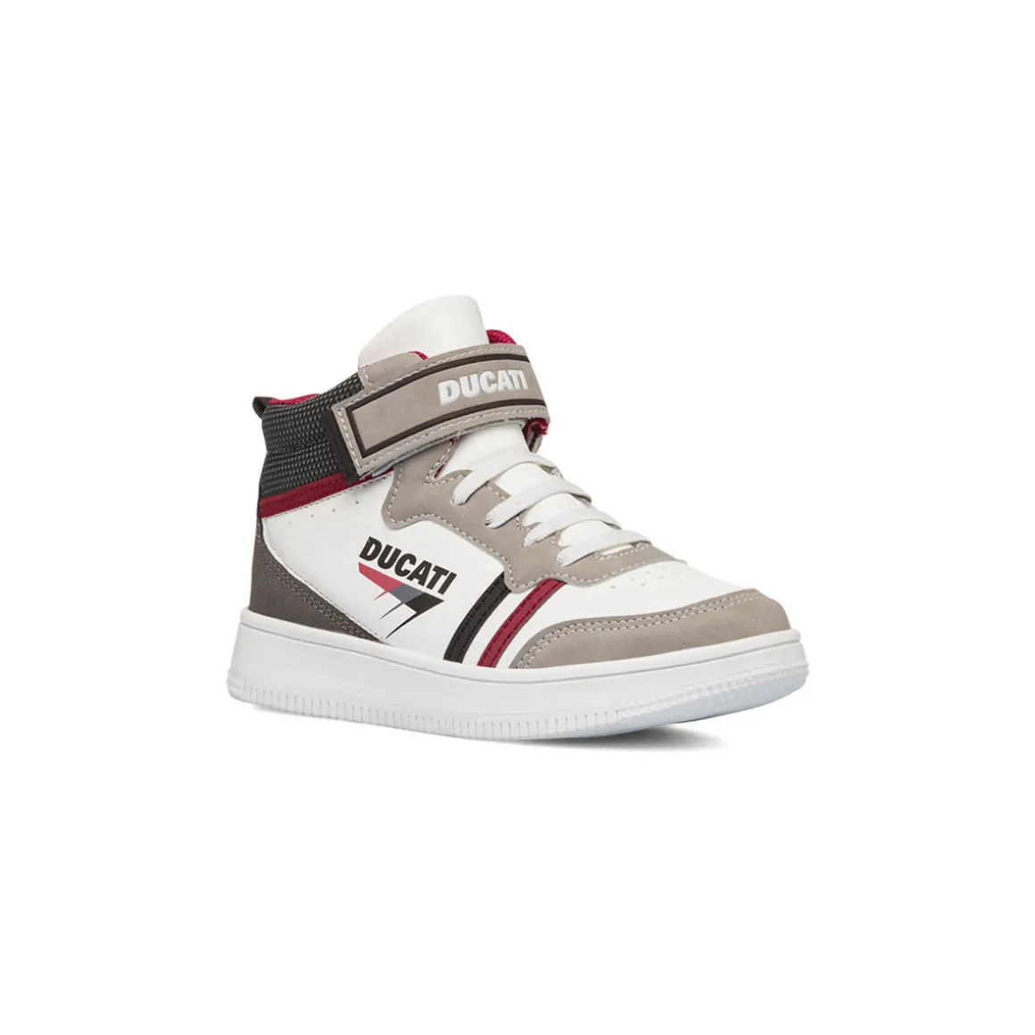 Sneakers alte da bambino bianche e beige Ducati