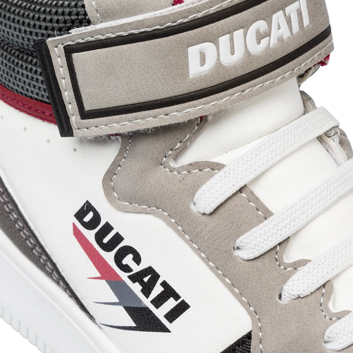 Sneakers alte da bambino bianche e beige Ducati
