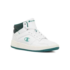 Sneakers alte da donna bianche con dettagli verde metallizzato Champion Mid Foil