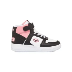 Sneakers alte da ragazza colore nero con dettagli rosa e bianchi Soprani Sport