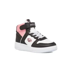 Sneakers alte da ragazza colore nero con dettagli rosa e bianchi Soprani Sport