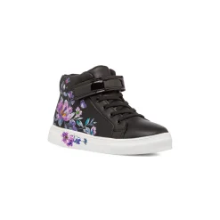 Sneakers alte da ragazza nere con dettagli floreali Le Scarpe di Alice