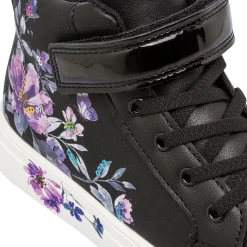Sneakers alte da ragazza nere con dettagli floreali Le Scarpe di Alice