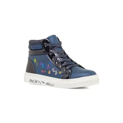Sneakers alte da ragazza blu navy con paillettes e glitter Le Scarpe di Alice