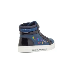 Sneakers alte da ragazza blu navy con paillettes e glitter Le Scarpe di Alice
