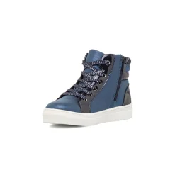 Sneakers alte da ragazza blu navy con paillettes e glitter Le Scarpe di Alice