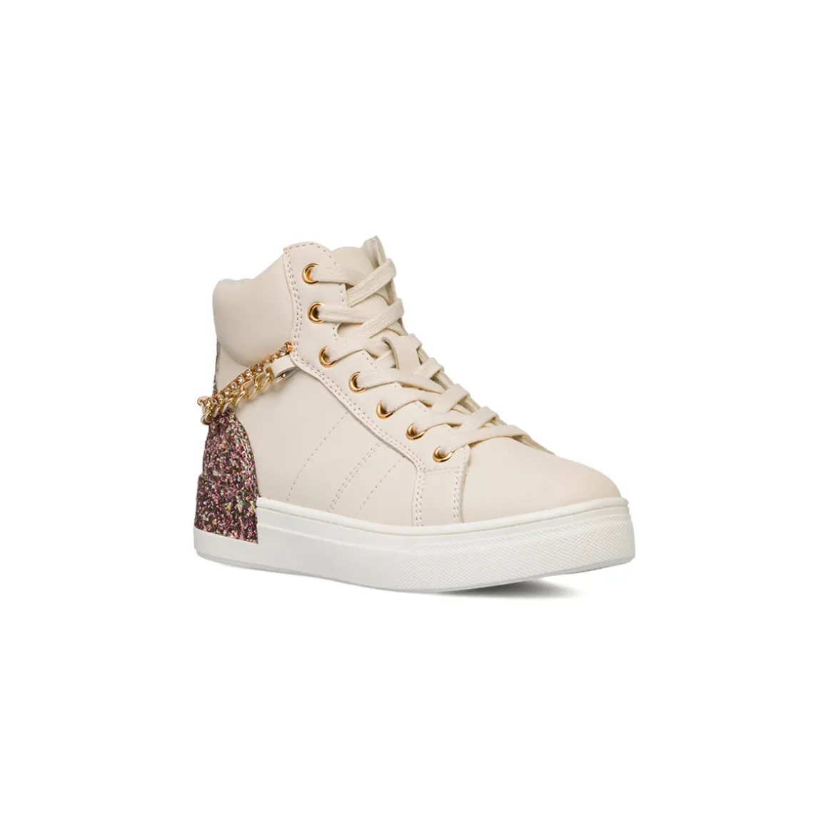Sneakers alte da ragazza rosa con glitter Dieci Baci