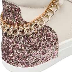 Sneakers alte da ragazza rosa con glitter Dieci Baci