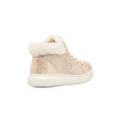 Sneakers alte da ragazza oro con dettagli finta pelliccia e glitter Le scarpe di Alice