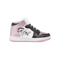 Sneakers alte da ragazza nere e rosa metallizzato e con glitter Le scarpe di Alice
