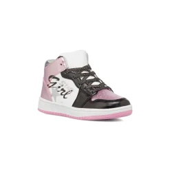 Sneakers alte da ragazza nere e rosa metallizzato e con glitter Le scarpe di Alice