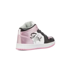 Sneakers alte da ragazza nere e rosa metallizzato e con glitter Le scarpe di Alice