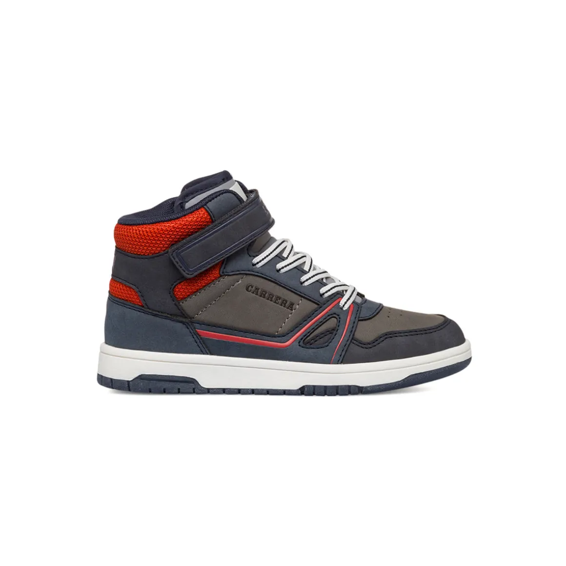 Sneakers alte da ragazzo grigie e blu con logo Carrera Jeans
