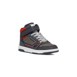 Sneakers alte da ragazzo grigie e blu con logo Carrera Jeans