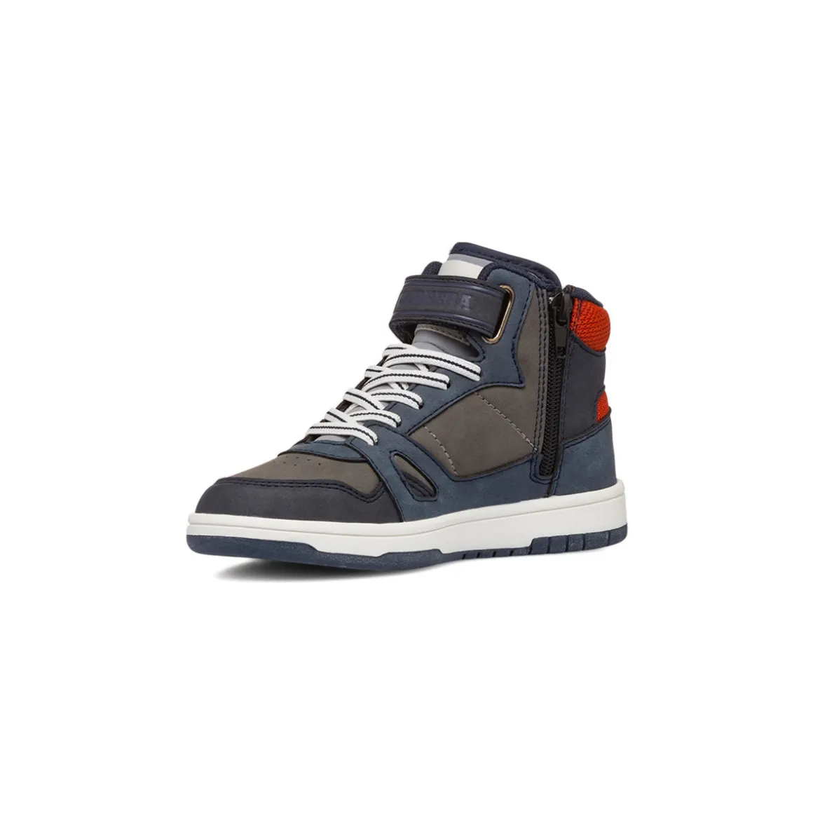 Sneakers alte da ragazzo grigie e blu con logo Carrera Jeans