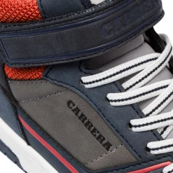 Sneakers alte da ragazzo grigie e blu con logo Carrera Jeans