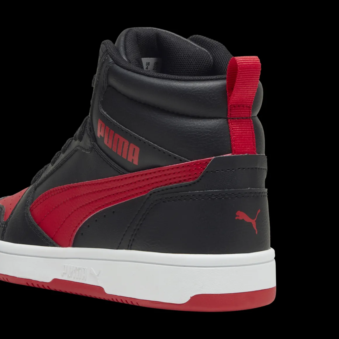 Sneakers alte da ragazzo nere con dettagli rossi Puma Rebound V6
