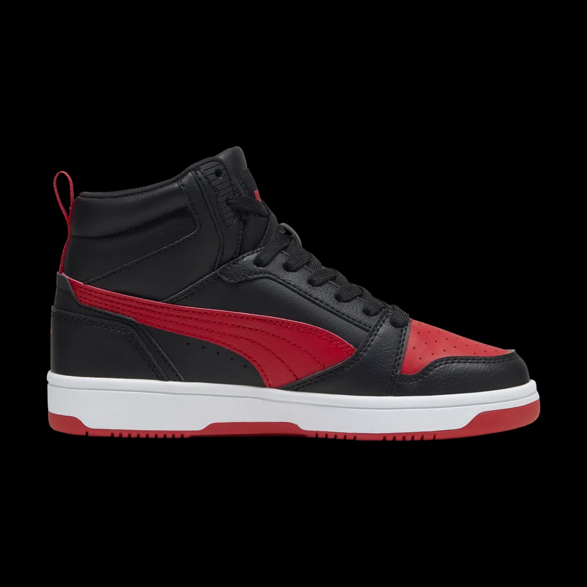 Sneakers alte da ragazzo nere con dettagli rossi Puma Rebound V6