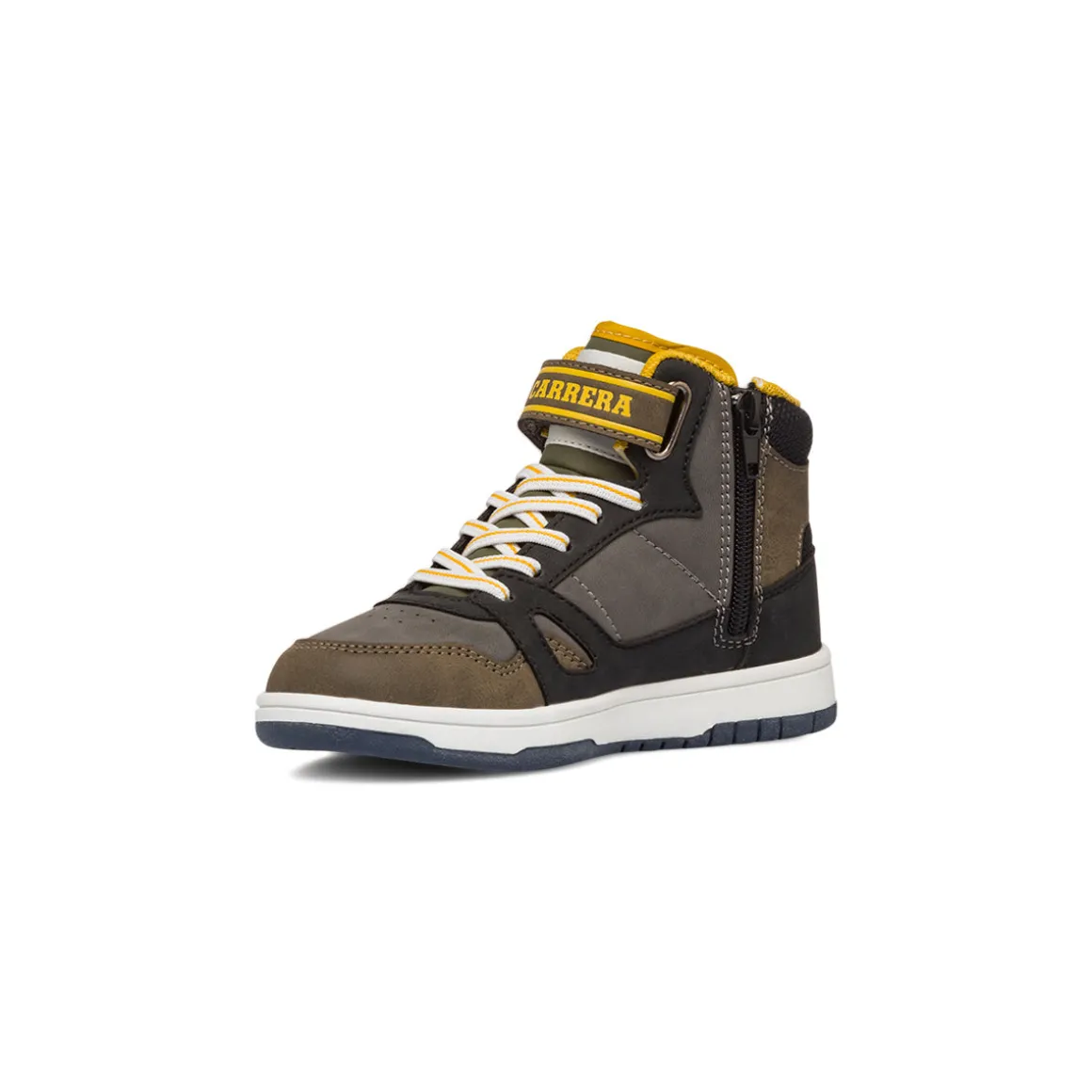 Sneakers alte da ragazzo grigie e verde militare Carrera Jeans