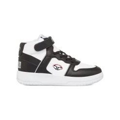 Sneakers alte da ragazzo bianche con dettagli neri con logo Soprani Sport