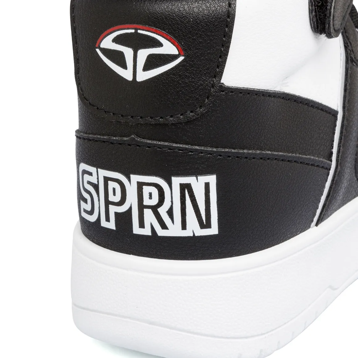 Sneakers alte da ragazzo bianche con dettagli neri con logo Soprani Sport