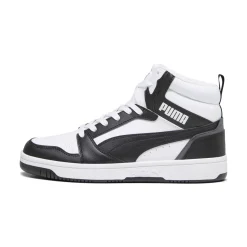 Sneakers alte da uomo bianche e nere con dettagli grigi Puma Rebound V6