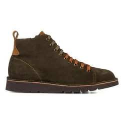 Sneakers alte da uomo verde oliva in pelle scamosciata Primopiano