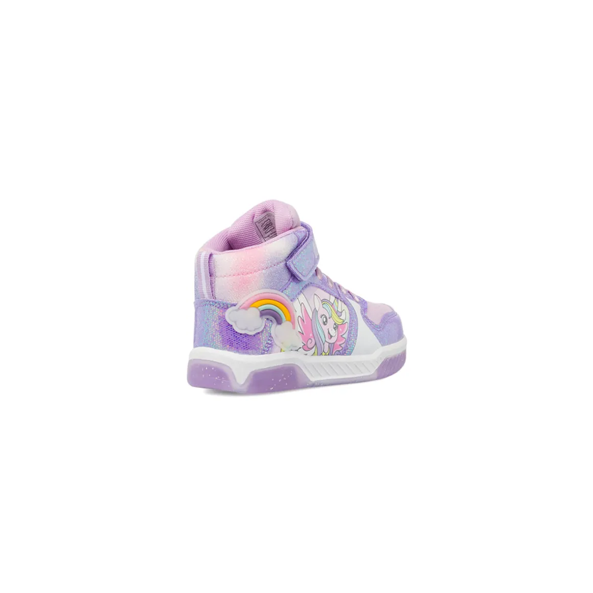 Sneakers alte lilla da Bambina con Luci Unicorno