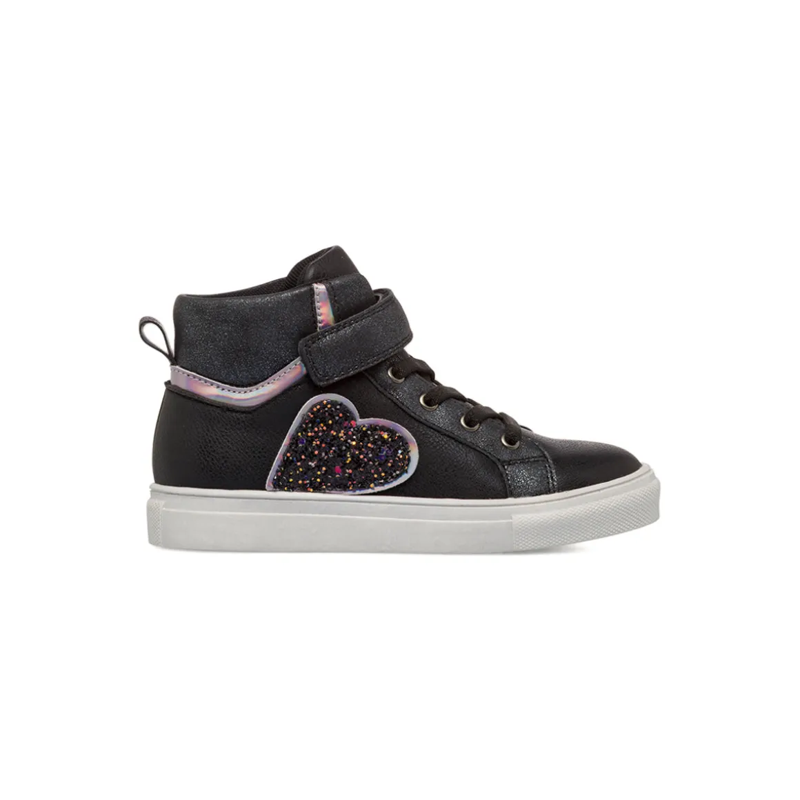 Sneakers alte nere da Bambina con glitter Dieci Baci