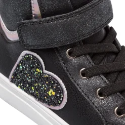 Sneakers alte nere da Bambina con glitter Dieci Baci
