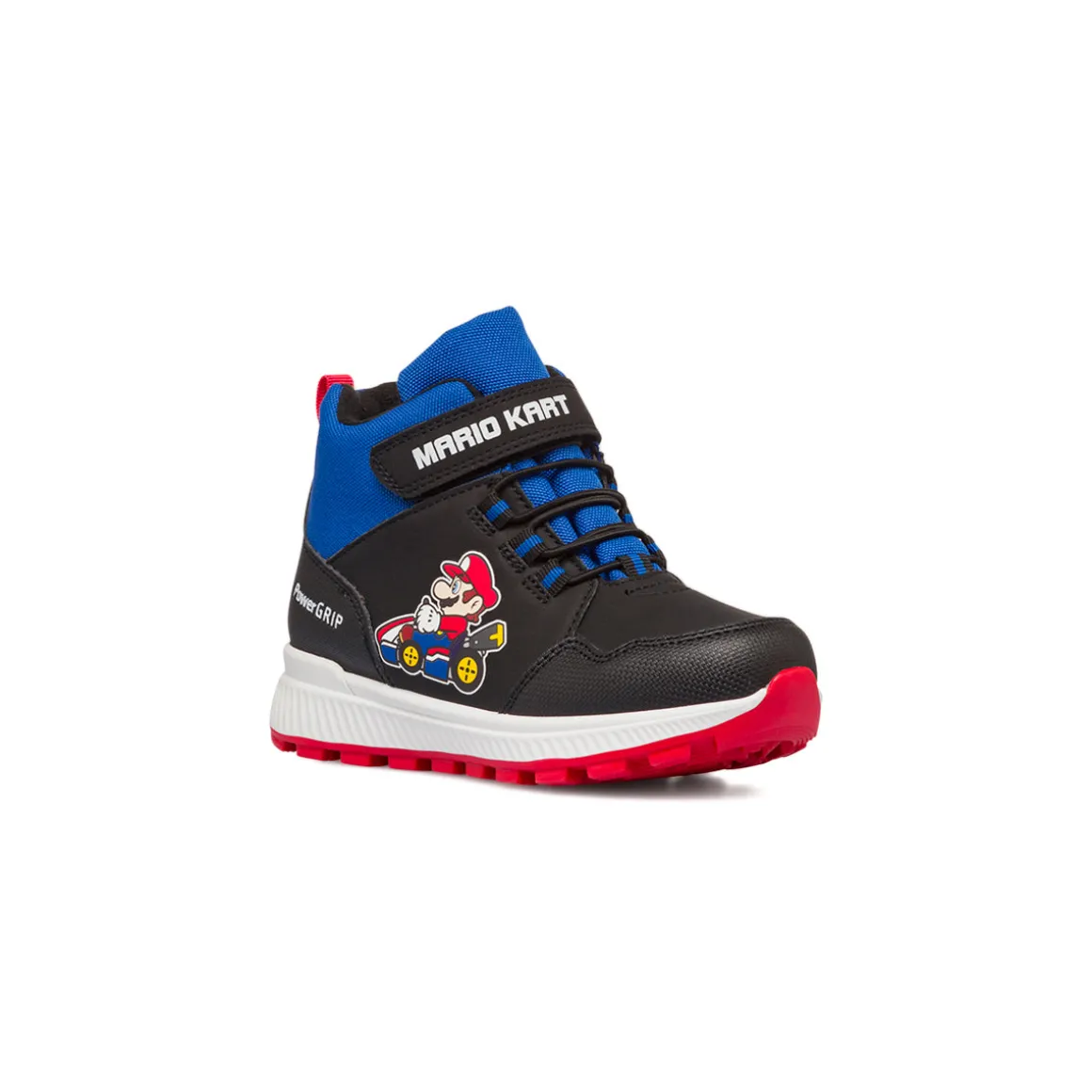 Sneakers alte nere e blu da bambino con stampa Mario Kart