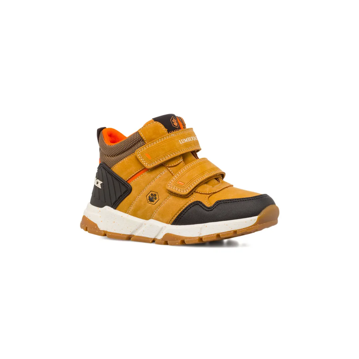 Sneakers alte ocra da Bambino Lumberjack con chiusura a strappo