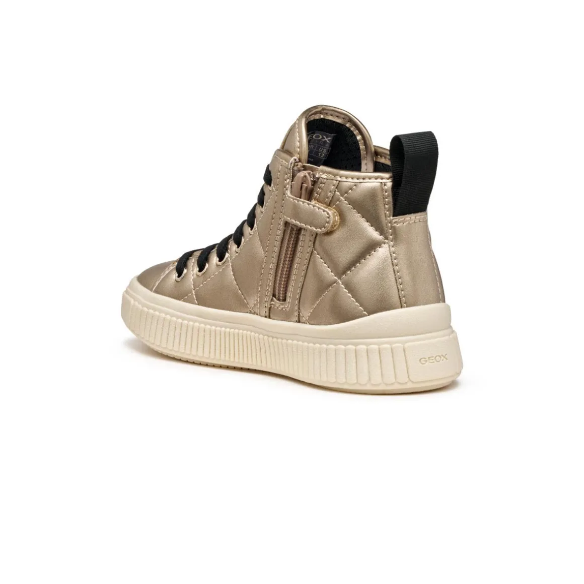Sneakers alte platino da Bambina con suola traspirante Geox