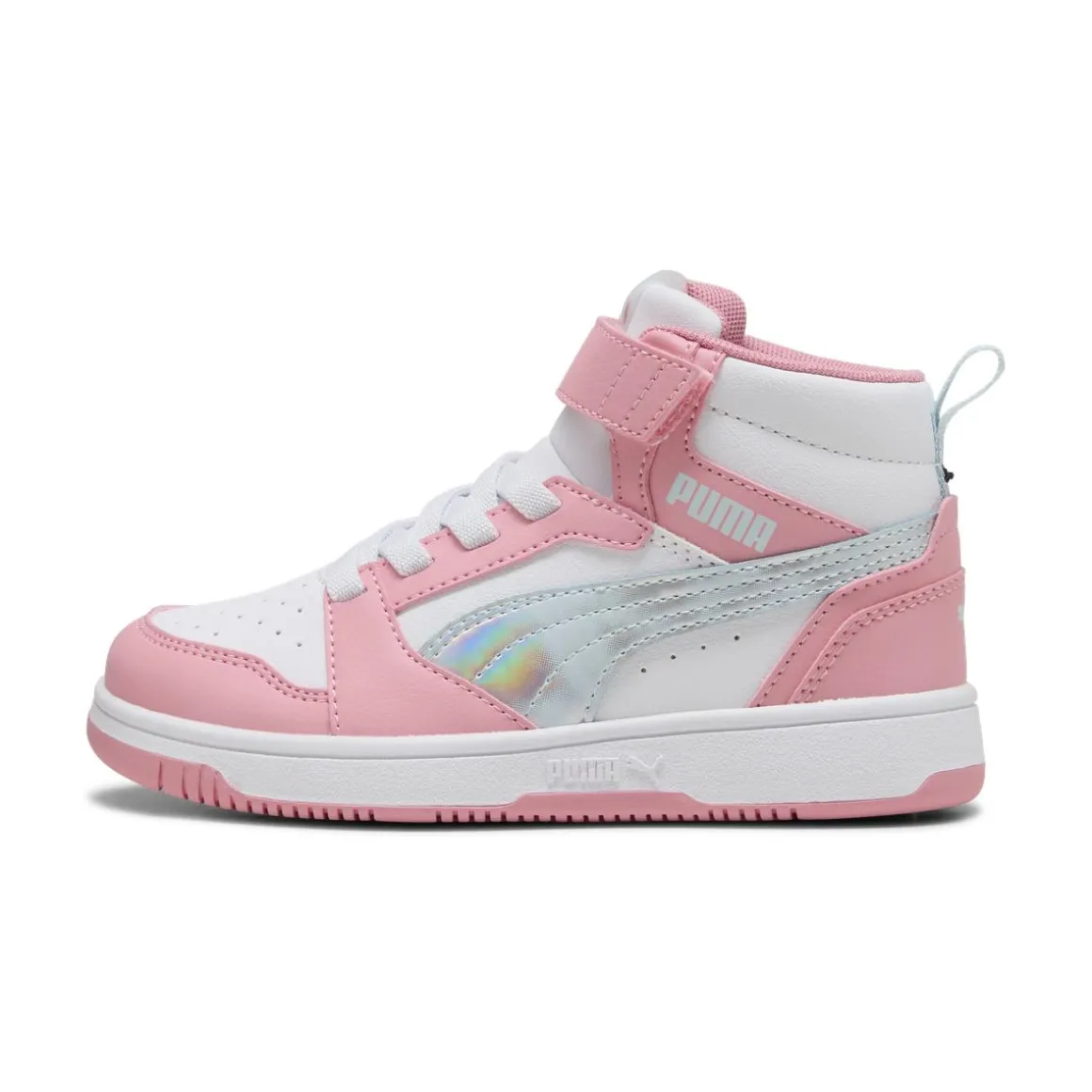 Sneakers alte rosa e bianche da Bambina Puma Rebound V6