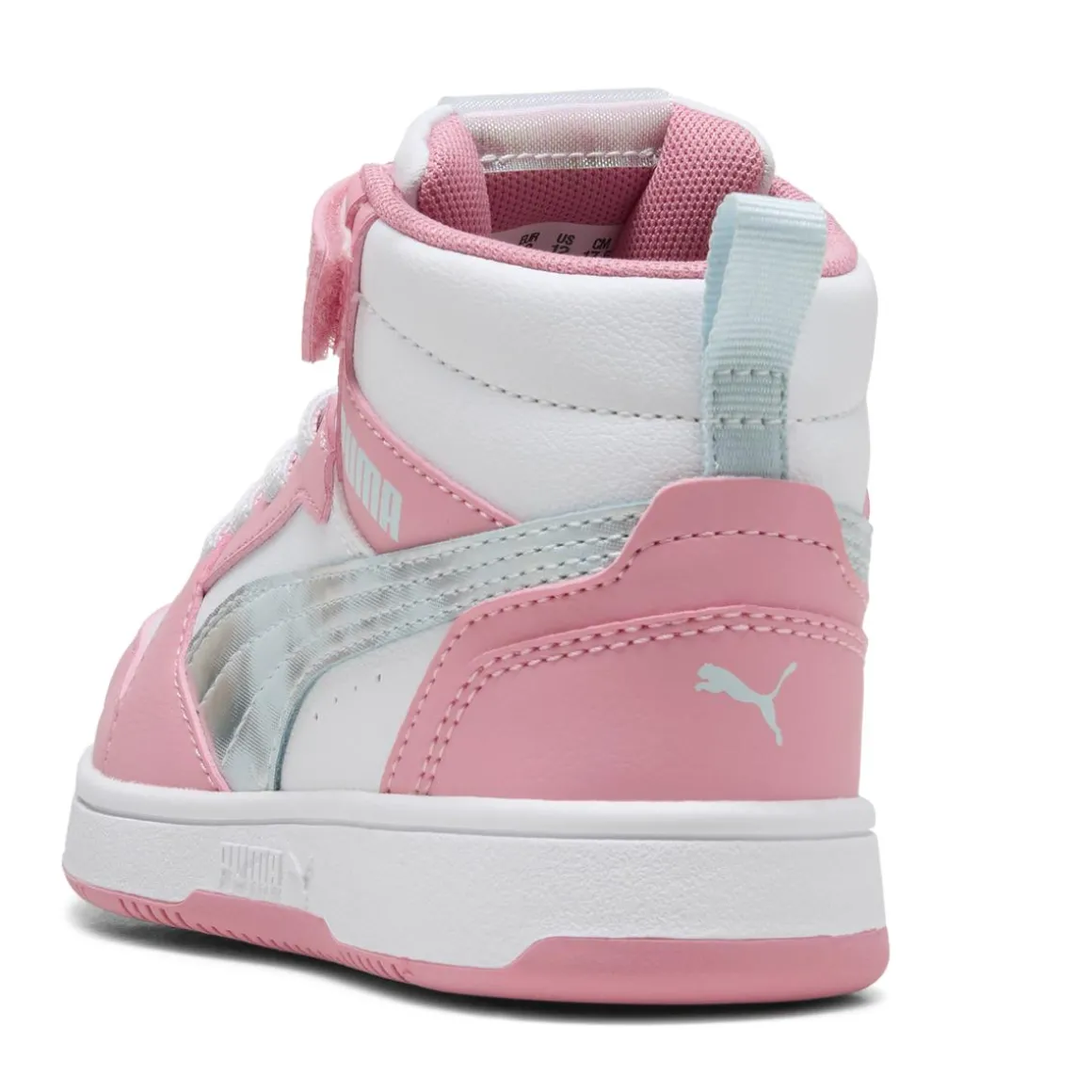 Sneakers alte rosa e bianche da Bambina Puma Rebound V6