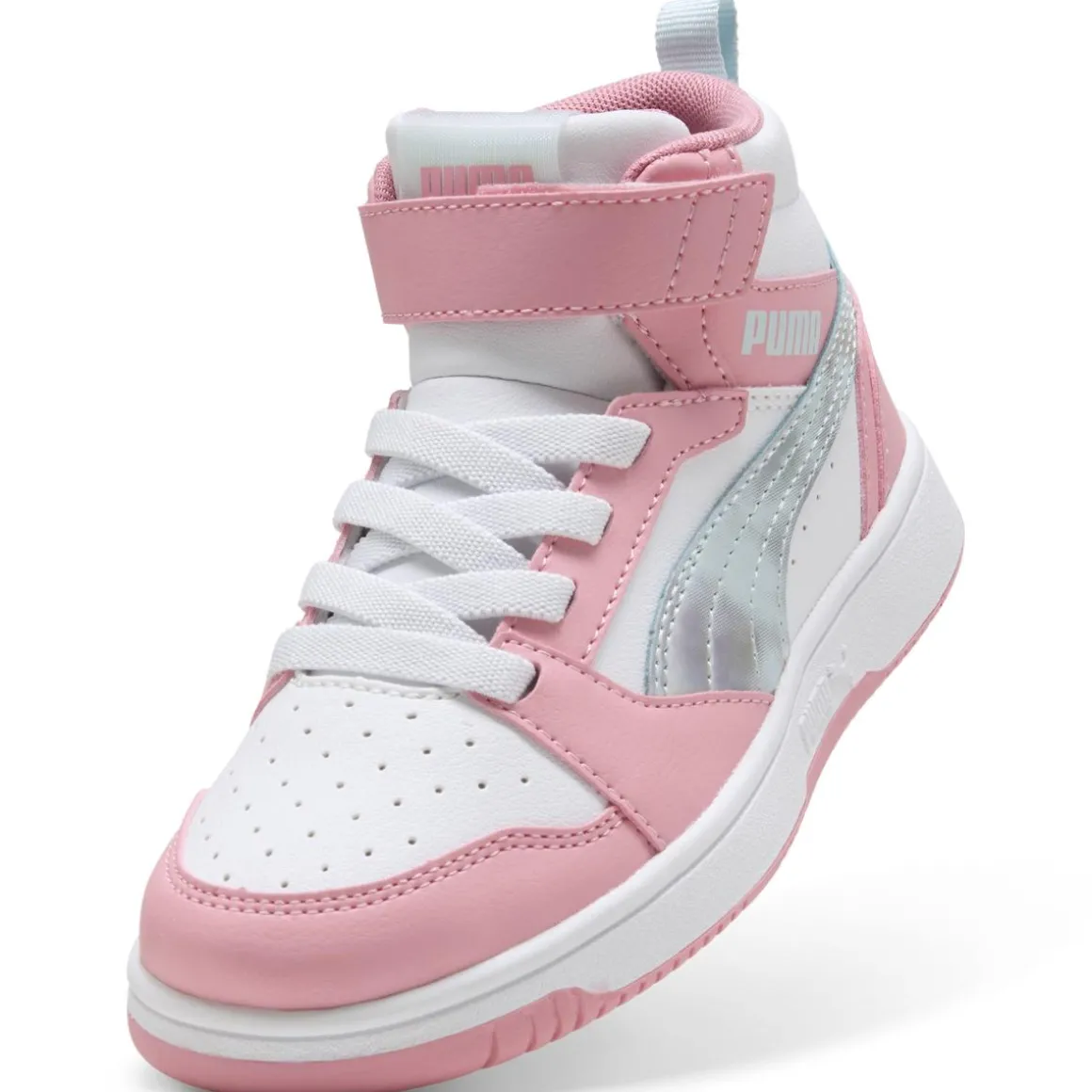 Sneakers alte rosa e bianche da Bambina Puma Rebound V6