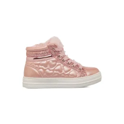 Sneakers alte rosa glitter con zip da Bambina Le Scarpe di Alice