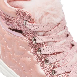 Sneakers alte rosa glitter con zip da Bambina Le Scarpe di Alice