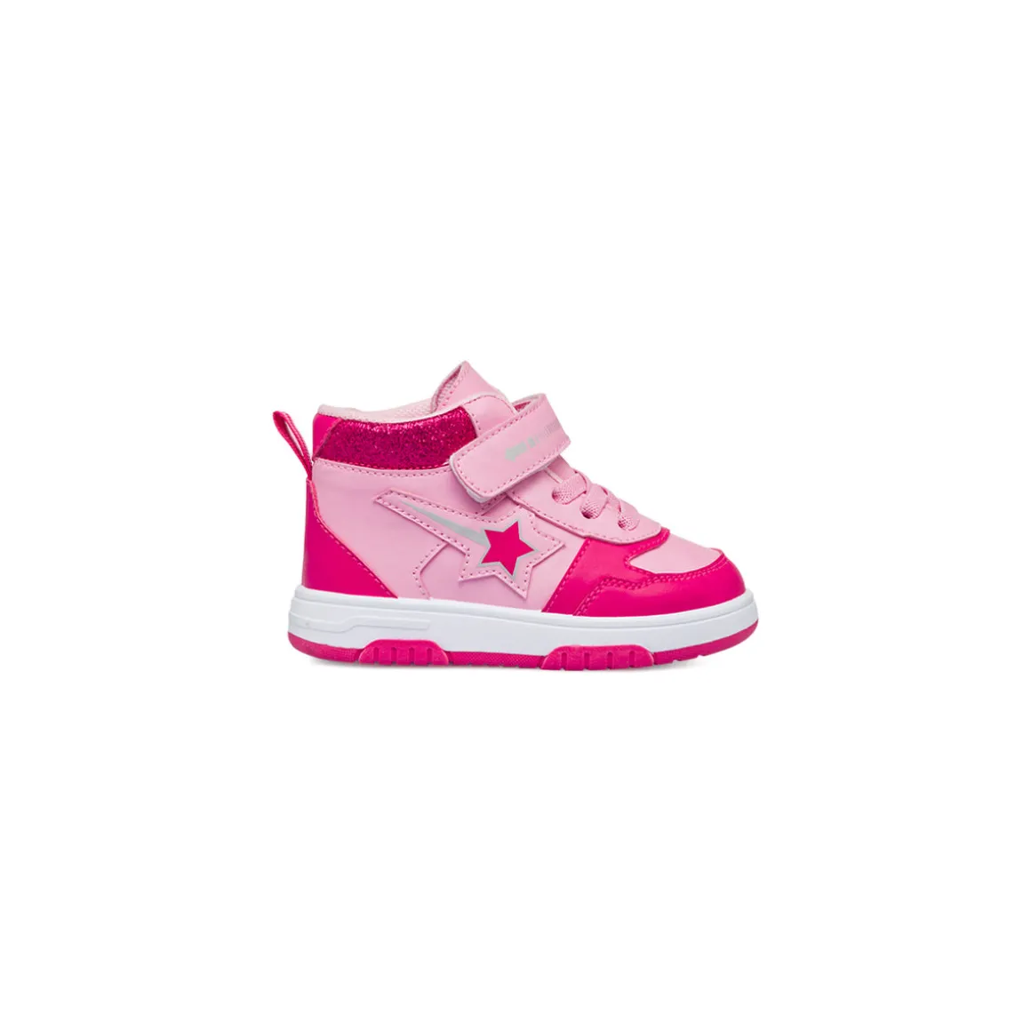 Sneakers alte rosa primi passi con dettagli fuxia Le Scarpe di Alice